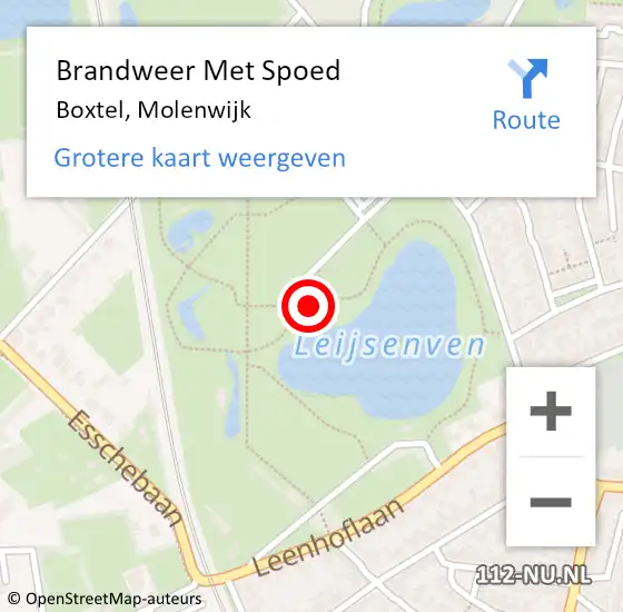 Locatie op kaart van de 112 melding: Brandweer Met Spoed Naar Boxtel, Molenwijk op 29 april 2022 13:15