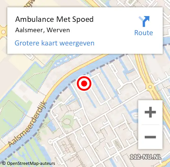 Locatie op kaart van de 112 melding: Ambulance Met Spoed Naar Aalsmeer, Werven op 29 april 2022 13:19