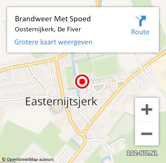Locatie op kaart van de 112 melding: Brandweer Met Spoed Naar Oosternijkerk, De Fiver op 29 april 2022 13:22