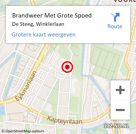 Locatie op kaart van de 112 melding: Brandweer Met Grote Spoed Naar Utrecht, Winklerlaan op 29 april 2022 13:29