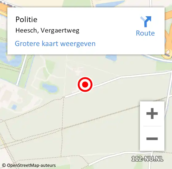 Locatie op kaart van de 112 melding: Politie Heesch, Vergaertweg op 29 april 2022 13:43