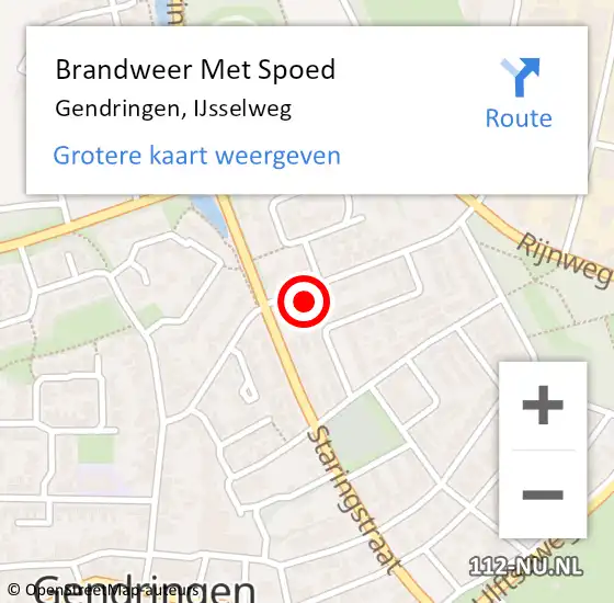 Locatie op kaart van de 112 melding: Brandweer Met Spoed Naar Gendringen, IJsselweg op 29 april 2022 14:07