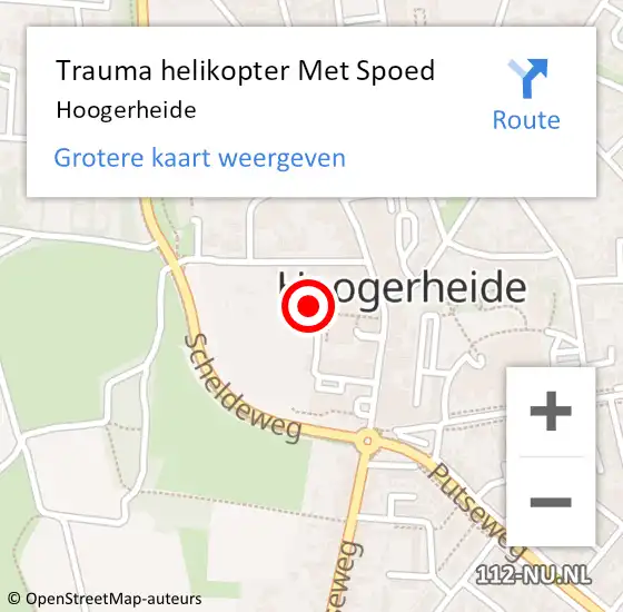 Locatie op kaart van de 112 melding: Trauma helikopter Met Spoed Naar Hoogerheide op 29 april 2022 14:32