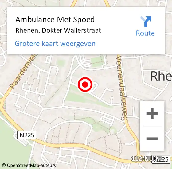 Locatie op kaart van de 112 melding: Ambulance Met Spoed Naar Rhenen, Dokter Wallerstraat op 29 april 2022 15:49