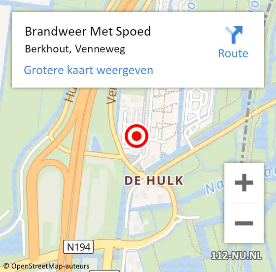 Locatie op kaart van de 112 melding: Brandweer Met Spoed Naar Berkhout, Venneweg op 29 april 2022 16:26