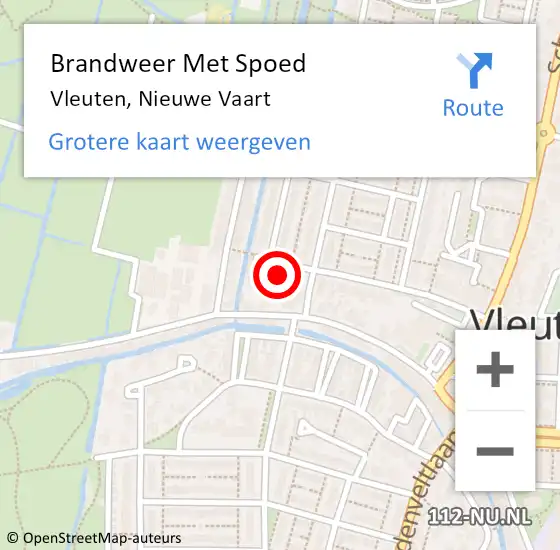 Locatie op kaart van de 112 melding: Brandweer Met Spoed Naar Vleuten, Nieuwe Vaart op 29 april 2022 16:30