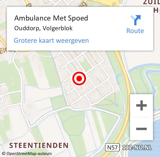 Locatie op kaart van de 112 melding: Ambulance Met Spoed Naar Ouddorp, Volgerblok op 29 april 2022 16:39