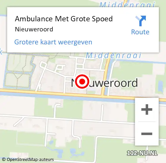 Locatie op kaart van de 112 melding: Ambulance Met Grote Spoed Naar Nieuweroord op 15 juli 2014 23:17