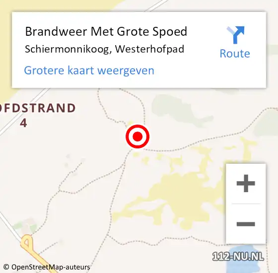 Locatie op kaart van de 112 melding: Brandweer Met Grote Spoed Naar Schiermonnikoog, Westerhofpad op 29 april 2022 16:44