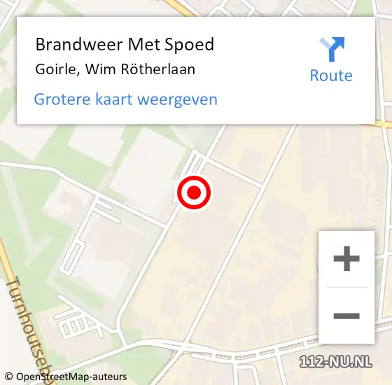 Locatie op kaart van de 112 melding: Brandweer Met Spoed Naar Goirle, Wim Rötherlaan op 29 april 2022 16:49