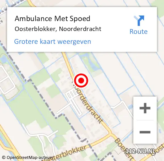 Locatie op kaart van de 112 melding: Ambulance Met Spoed Naar Oosterblokker, Noorderdracht op 29 april 2022 17:04