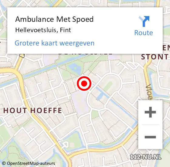 Locatie op kaart van de 112 melding: Ambulance Met Spoed Naar Hellevoetsluis, Fint op 29 april 2022 17:15