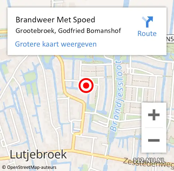 Locatie op kaart van de 112 melding: Brandweer Met Spoed Naar Grootebroek, Godfried Bomanshof op 29 april 2022 17:20