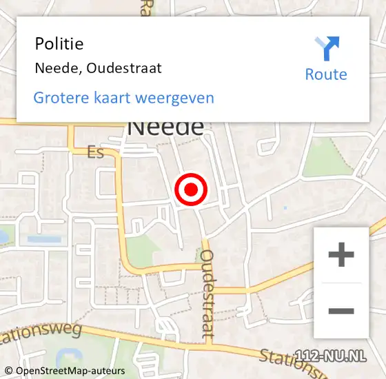 Locatie op kaart van de 112 melding: Politie Neede, Oudestraat op 29 april 2022 17:21