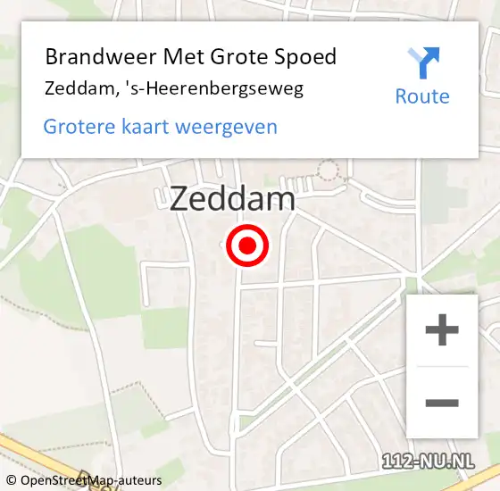 Locatie op kaart van de 112 melding: Brandweer Met Grote Spoed Naar Zeddam, 's-Heerenbergseweg op 29 april 2022 17:27