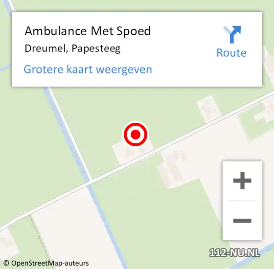 Locatie op kaart van de 112 melding: Ambulance Met Spoed Naar Dreumel, Papesteeg op 29 april 2022 17:29