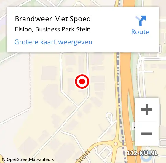 Locatie op kaart van de 112 melding: Brandweer Met Spoed Naar Elsloo, Business Park Stein op 29 april 2022 18:02