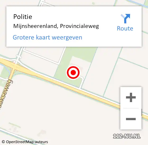 Locatie op kaart van de 112 melding: Politie Mijnsheerenland, Provincialeweg op 29 april 2022 18:09