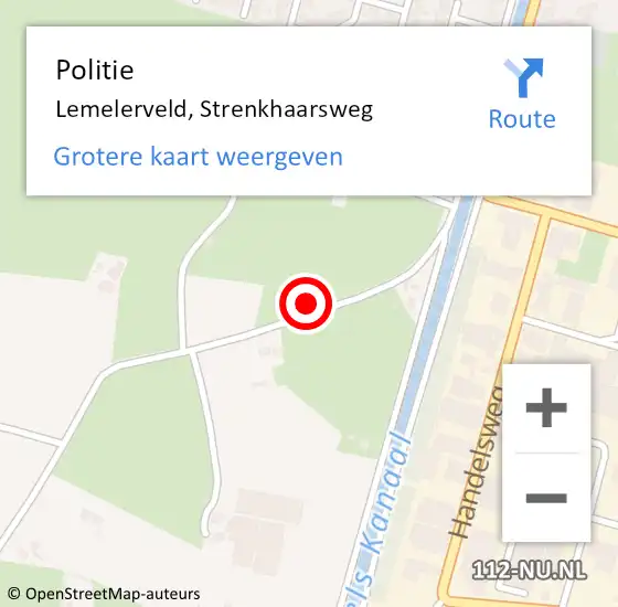 Locatie op kaart van de 112 melding: Politie Lemelerveld, Strenkhaarsweg op 29 april 2022 18:13