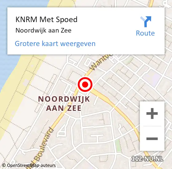 Locatie op kaart van de 112 melding: KNRM Met Spoed Naar Noordwijk aan Zee op 29 april 2022 18:27
