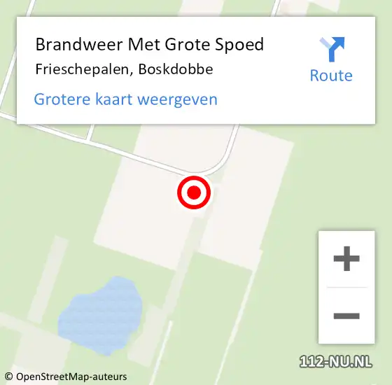 Locatie op kaart van de 112 melding: Brandweer Met Grote Spoed Naar Frieschepalen, Boskdobbe op 29 april 2022 18:45