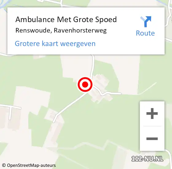 Locatie op kaart van de 112 melding: Ambulance Met Grote Spoed Naar Renswoude, Ravenhorsterweg op 29 april 2022 20:48