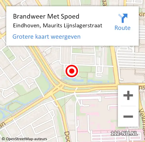 Locatie op kaart van de 112 melding: Brandweer Met Spoed Naar Eindhoven, Maurits Lijnslagerstraat op 29 april 2022 21:12