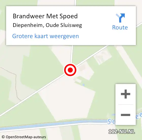 Locatie op kaart van de 112 melding: Brandweer Met Spoed Naar Diepenheim, Oude Sluisweg op 15 juli 2014 23:58