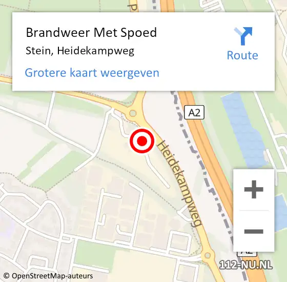 Locatie op kaart van de 112 melding: Brandweer Met Spoed Naar Stein, Heidekampweg op 29 april 2022 22:37