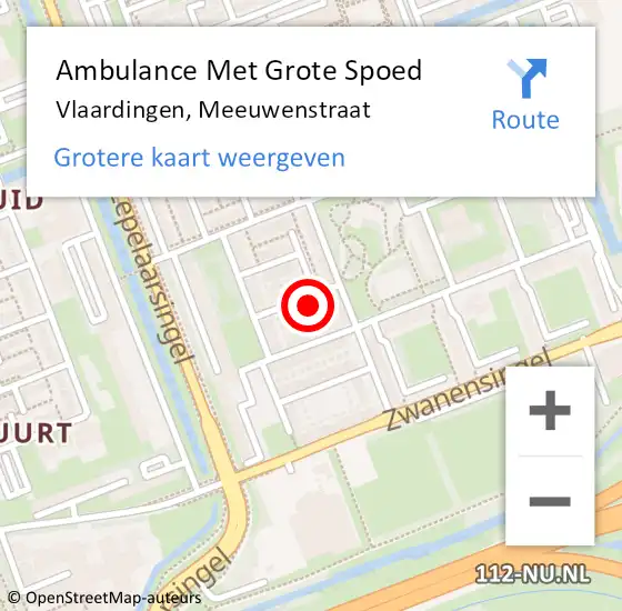 Locatie op kaart van de 112 melding: Ambulance Met Grote Spoed Naar Vlaardingen, Meeuwenstraat op 29 april 2022 22:41