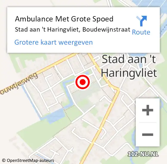 Locatie op kaart van de 112 melding: Ambulance Met Grote Spoed Naar Stad aan 't Haringvliet, Boudewijnstraat op 29 april 2022 23:21