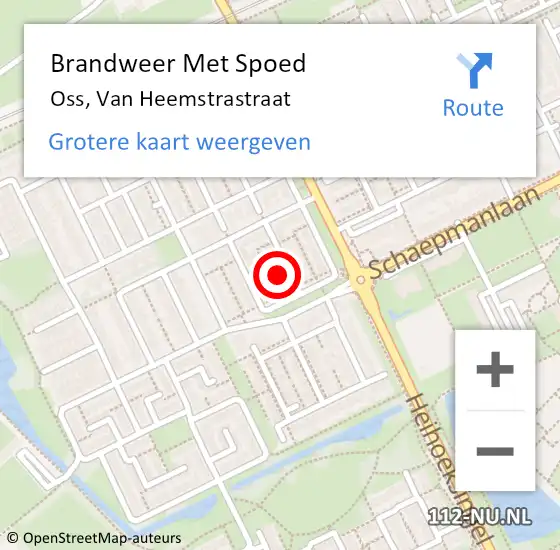 Locatie op kaart van de 112 melding: Brandweer Met Spoed Naar Oss, Van Heemstrastraat op 29 april 2022 23:47