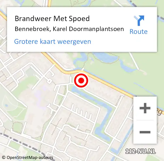 Locatie op kaart van de 112 melding: Brandweer Met Spoed Naar Bennebroek, Karel Doormanplantsoen op 30 april 2022 00:30