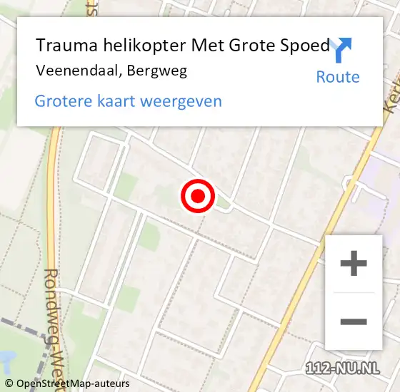 Locatie op kaart van de 112 melding: Trauma helikopter Met Grote Spoed Naar Veenendaal, Bergweg op 30 april 2022 01:33