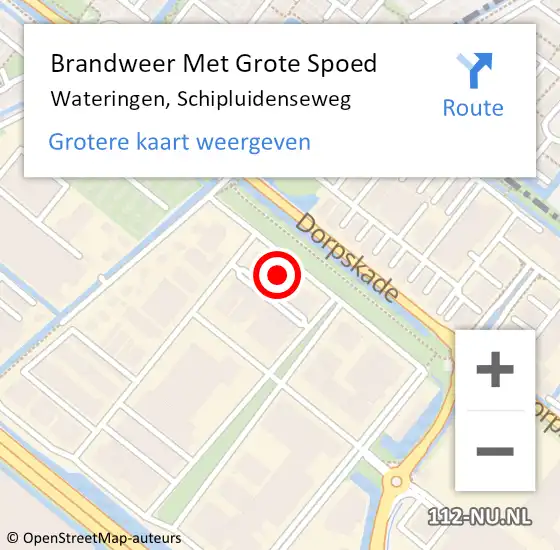 Locatie op kaart van de 112 melding: Brandweer Met Grote Spoed Naar Wateringen, Schipluidenseweg op 30 april 2022 02:58