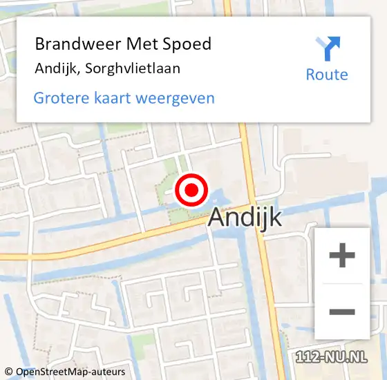 Locatie op kaart van de 112 melding: Brandweer Met Spoed Naar Andijk, Sorghvlietlaan op 30 april 2022 03:05