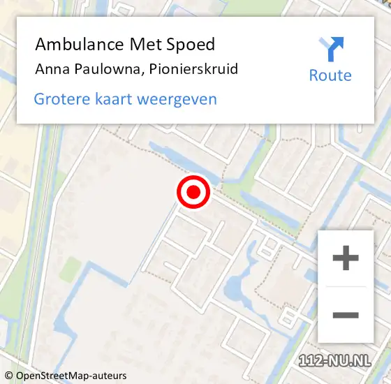 Locatie op kaart van de 112 melding: Ambulance Met Spoed Naar Anna Paulowna, Pionierskruid op 30 april 2022 03:58