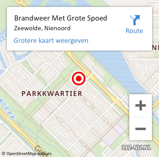 Locatie op kaart van de 112 melding: Brandweer Met Grote Spoed Naar Zeewolde, Nienoord op 30 april 2022 09:28