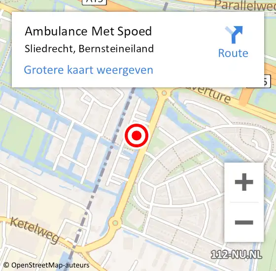 Locatie op kaart van de 112 melding: Ambulance Met Spoed Naar Sliedrecht, Bernsteineiland op 30 april 2022 09:28