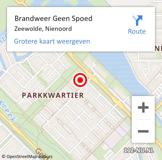 Locatie op kaart van de 112 melding: Brandweer Geen Spoed Naar Zeewolde, Nienoord op 30 april 2022 09:29