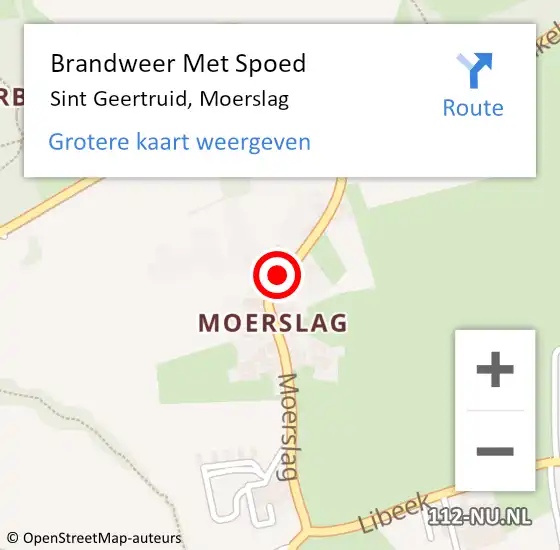 Locatie op kaart van de 112 melding: Brandweer Met Spoed Naar Sint Geertruid, Moerslag op 30 april 2022 09:42