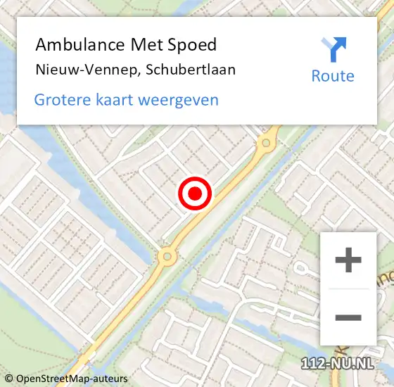 Locatie op kaart van de 112 melding: Ambulance Met Spoed Naar Nieuw-Vennep, Schubertlaan op 30 april 2022 09:45