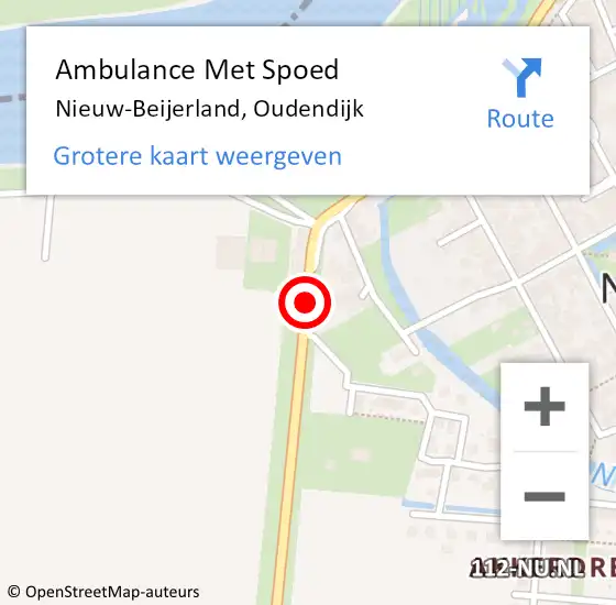 Locatie op kaart van de 112 melding: Ambulance Met Spoed Naar Nieuw-Beijerland, Oudendijk op 30 april 2022 10:11