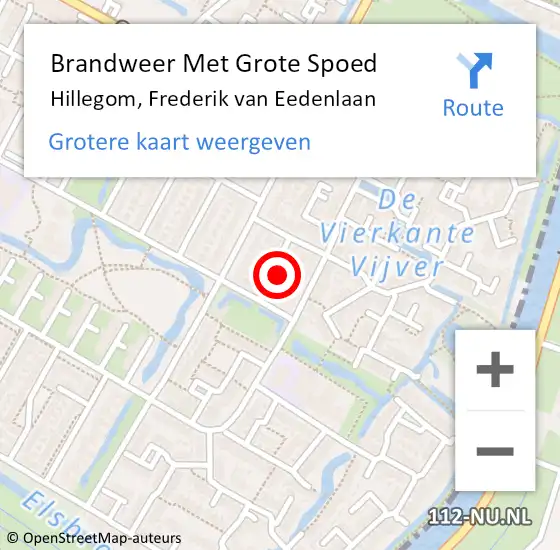 Locatie op kaart van de 112 melding: Brandweer Met Grote Spoed Naar Hillegom, Frederik van Eedenlaan op 30 april 2022 10:19