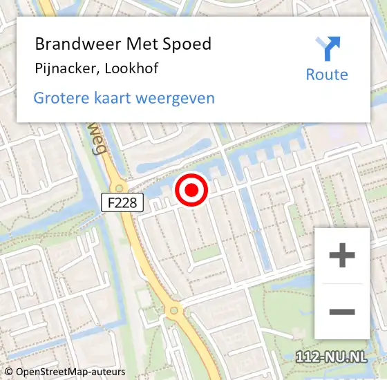 Locatie op kaart van de 112 melding: Brandweer Met Spoed Naar Pijnacker, Lookhof op 30 april 2022 10:41