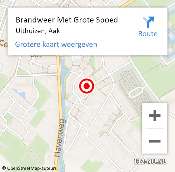 Locatie op kaart van de 112 melding: Brandweer Met Grote Spoed Naar Uithuizen, Aak op 30 april 2022 11:15