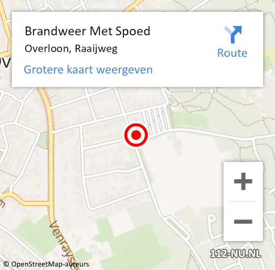 Locatie op kaart van de 112 melding: Brandweer Met Spoed Naar Overloon, Raaijweg op 30 april 2022 11:24