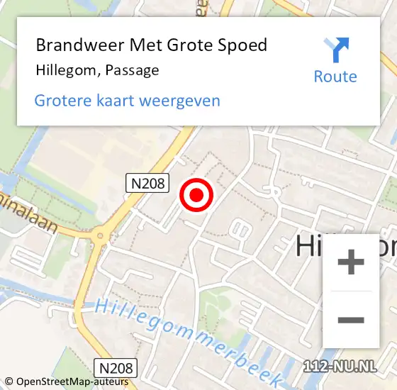 Locatie op kaart van de 112 melding: Brandweer Met Grote Spoed Naar Hillegom, Passage op 30 april 2022 12:41