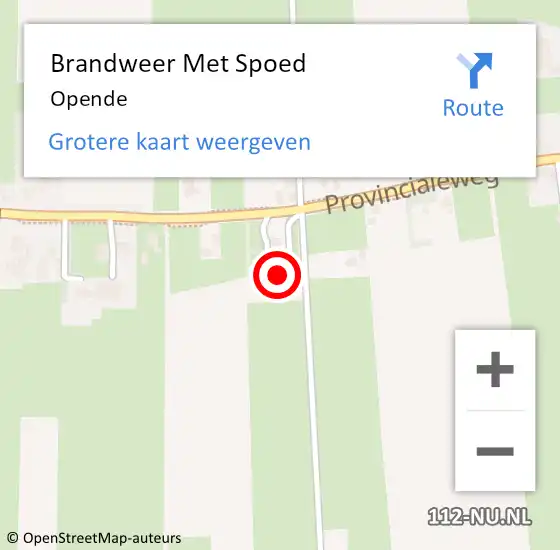 Locatie op kaart van de 112 melding: Brandweer Met Spoed Naar Opende op 30 april 2022 14:33