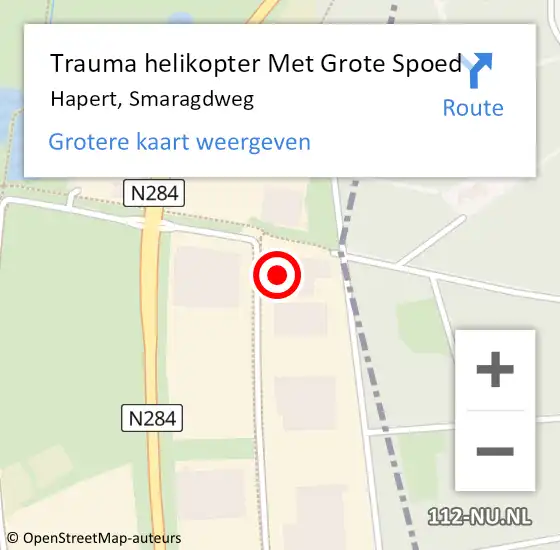 Locatie op kaart van de 112 melding: Trauma helikopter Met Grote Spoed Naar Hapert, Smaragdweg op 30 april 2022 14:57